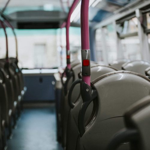 Interior of a public bus transport